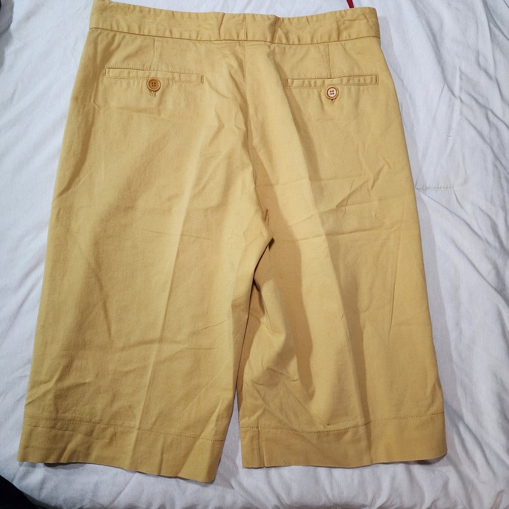 Prada Milano Shorts Mens 42 (32) Mustard Yellow Good Tailored Cotton Blend Italy - Picture 10 of 10